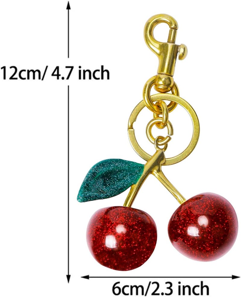 FASTFAIRY Keychain Cherry Bag Charms Purse: Key Chains Women Cute - Car keyrings leather handbags - Valentines Day Gifts - Image 3